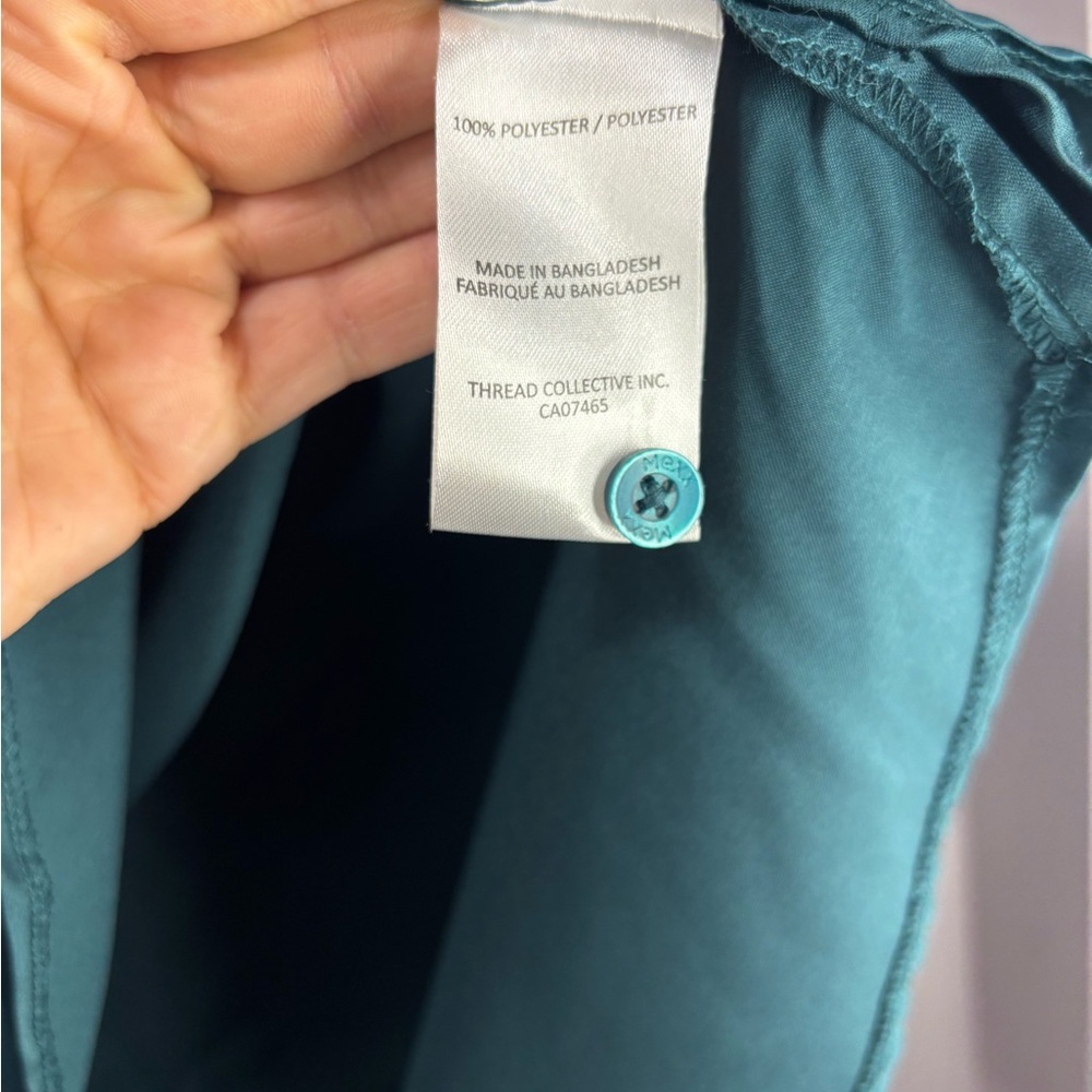 Mexx Emerald Satin Cowl Neck Blouse Business Casual Top Size XS - Picture 6 of 7
